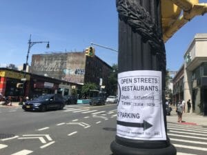 A sign for open streets: restaurants