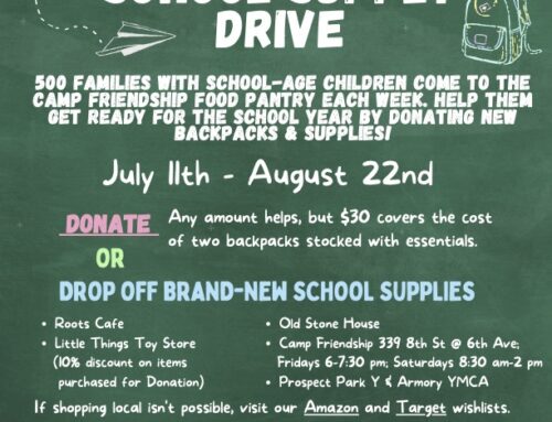 Help Camp Friendship help 500 families with their school supply drive!